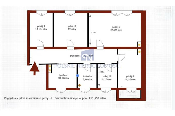 Wrocław, Śr&oacute;dmieście, Plac Grunwaldzki, Mariana Smoluchowskiego, 112 m&sup2; przy Placu Grunwaldzkim | 5 pokoi .